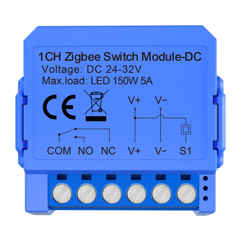1-kanałowy moduł przełącznika ZigBee ze stykiem beznapięciowym  Avatto ZWSM16-DC32V-1