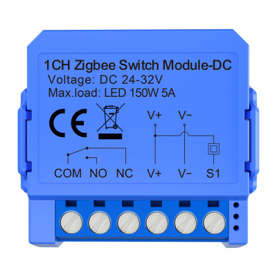 1-kanałowy moduł przełącznika ZigBee ze stykiem beznapięciowym  Avatto ZWSM16-DC32V-1