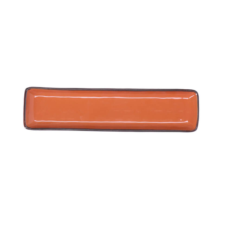  Rose&Tulipani | Set of 4 Concerto Arancione rectangular plates - Orange, 32 x 8 cm