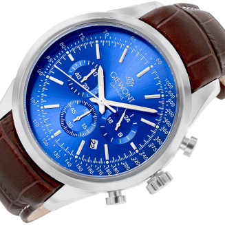 Zegarek Męski Giewont Chronograph Sapphire Srebrno Niebieski GW7650-A5 - 3