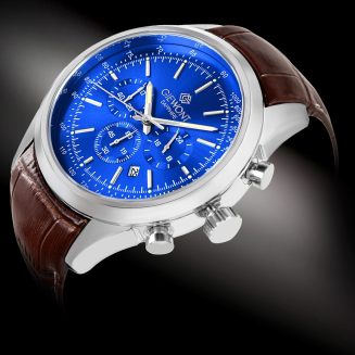 Zegarek Męski Giewont Chronograph Sapphire Srebrno Niebieski GW7650-A5 - 2
