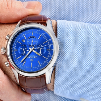 Zegarek Męski Giewont Chronograph Sapphire Srebrno Niebieski GW7650-A5 - 5