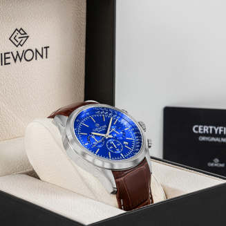 Zegarek Męski Giewont Chronograph Sapphire Srebrno Niebieski GW7650-A5 - 8
