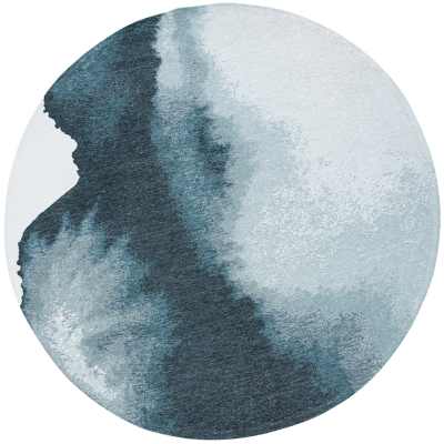 Okrągły dywan Louis de Poortere Meditation Lagoon Inkjet