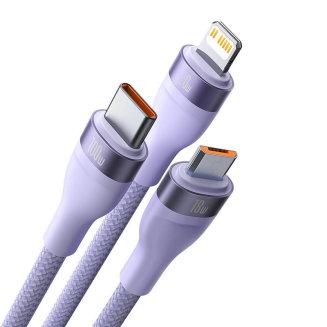 BASEUS Flash Series 2 USB-C 3-in-1 Cable 1.5m (Purple) - 3