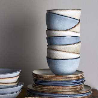 Zestaw porcelany śniadaniowy Bloomingville Sandrine Blue 12 szt. - 4