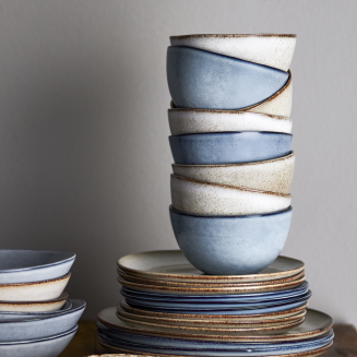 Zestaw porcelany śniadaniowy Bloomingville Sandrine Blue 12 szt. - 4