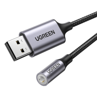 Adapter audio UGREEN CM477, USB do Mini Jack 3.5mm AUX (szary) - 2