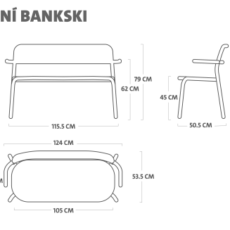 Ławka ogrodowa Fatboy Toní Bankski Anthracite - 5