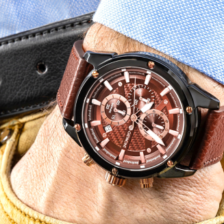 Zegarek Męski Giewont Chronograph Sapphire Czarno Brązowy GW8810-A3 - 4