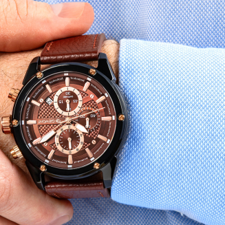 Zegarek Męski Giewont Chronograph Sapphire Czarno Brązowy GW8810-A3 - 5