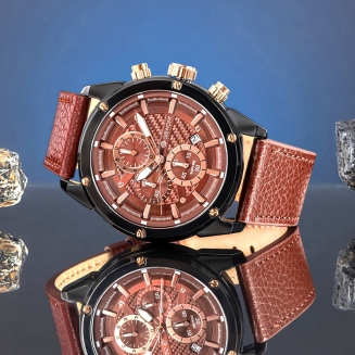 Zegarek Męski Giewont Chronograph Sapphire Czarno Brązowy GW8810-A3 - 6