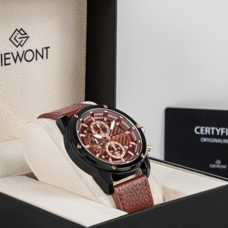Zegarek Męski Giewont Chronograph Sapphire Czarno Brązowy GW8810-A3 - 8