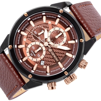 Zegarek Męski Giewont Chronograph Sapphire Czarno Brązowy GW8810-A3 - 3