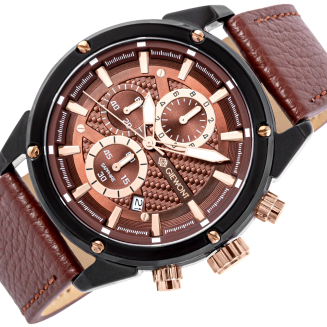 Zegarek Męski Giewont Chronograph Sapphire Czarno Brązowy GW8810-A3 - 3