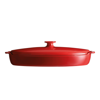 Naczynie do gotowania ryb na parze Emile Henry Papillote 42 x 25 cm czerwone - 3