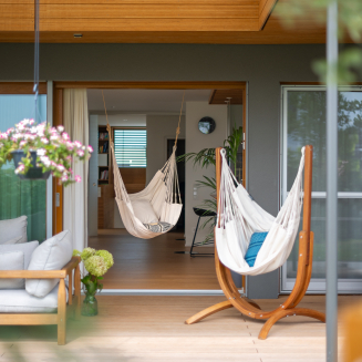  La Siesta Udine Organic Latte hammock chair with stand - 15