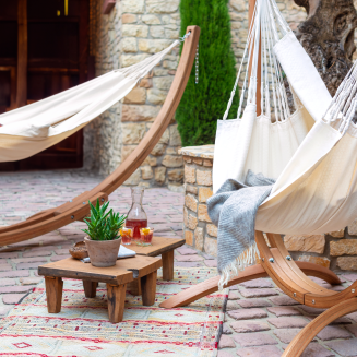 Fotel hamakowy ze stojakiem La Siesta Udine Organic Latte Comfort - 16
