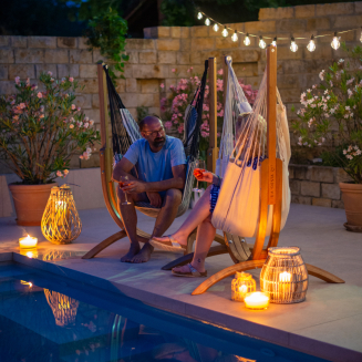  La Siesta Udine Organic Latte hammock chair with stand - 18