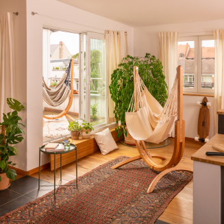Fotel hamakowy ze stojakiem La Siesta Udine Organic Latte Comfort - 13