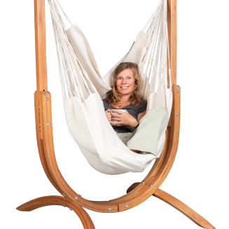 Fotel hamakowy ze stojakiem La Siesta Udine Organic Latte Comfort - 3