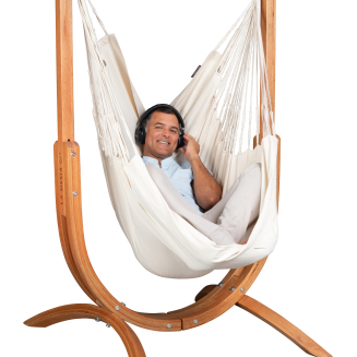  La Siesta Udine Organic Latte hammock chair with stand - 4