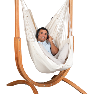 Fotel hamakowy ze stojakiem La Siesta Udine Organic Latte Comfort - 4
