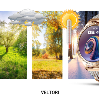 Smartwatch Damski VELTORI VT350-1 Bransoleta Różowe Złoto - 26