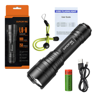 Latarka SUPERFIRE L6-H strumień świetlny 750lm USB-C - 6