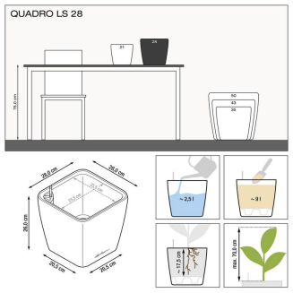 Donica Lechuza Quadro Premium LS 21 | 28 | 35 | 43 | 50 czarny połysk - 5