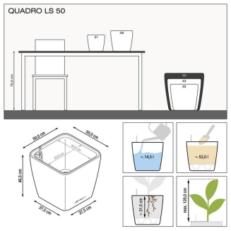 Donica Lechuza Quadro Premium LS 21 | 28 | 35 | 43 | 50 czarny połysk - 8
