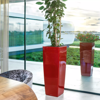  Lechuza Cubico Alto Premium 40 planter, red gloss - 6