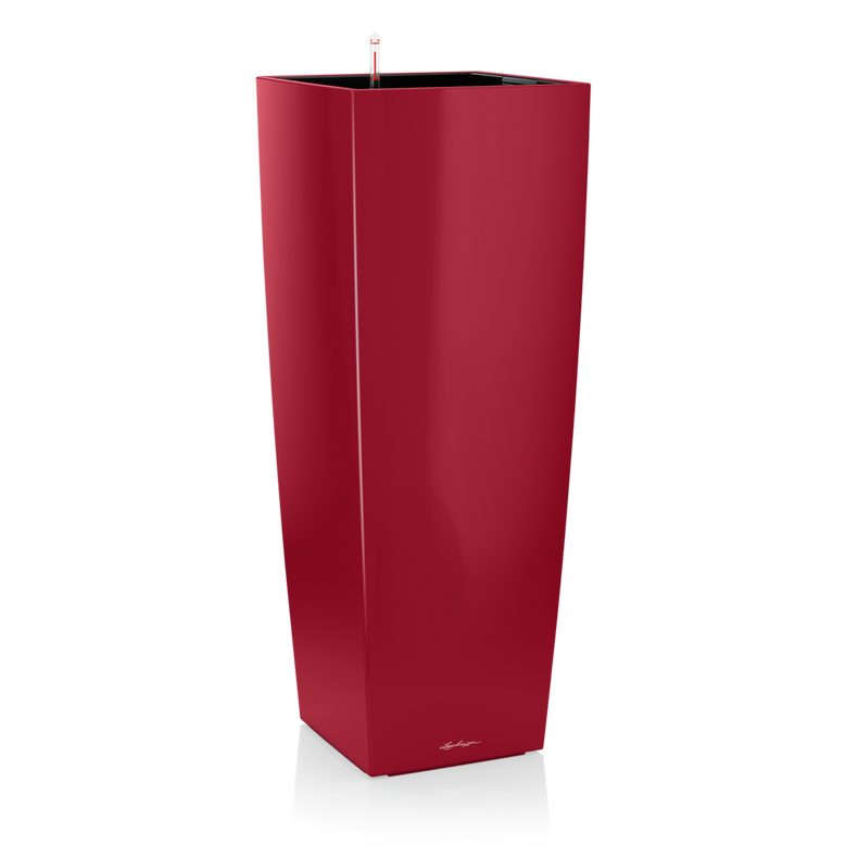  Lechuza Cubico Alto Premium 40 planter, red gloss