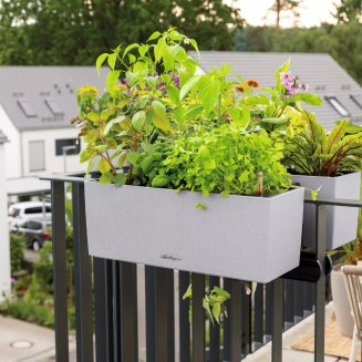 Donica Lechuza Balconera Stone 40 | 50 biały kwarcowy - 6