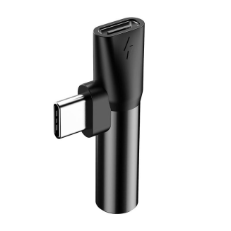 Adapter Audio Baseus USB-C do Mini Jack 3.5mm + USB-C (czarny) - 2