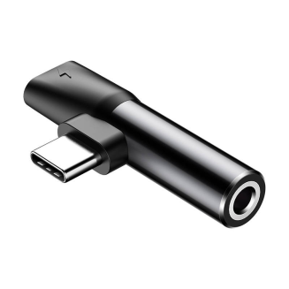 Adapter Audio Baseus USB-C do Mini Jack 3.5mm + USB-C (czarny) - 6