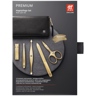  Zwilling Twinox Gold manicure set, black leather case, 5 pieces - 7