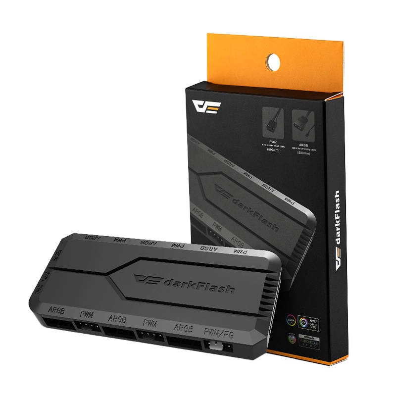 Kontroler wentylatorów DARKFLASH RC2 ARGB/PWM (czarny)