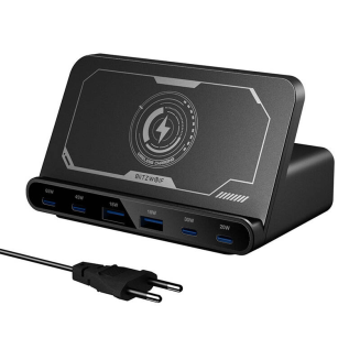  BLITZWOLF BW-S27 160W 4xUSB-C 2xUSB-A Qi 15W Wall Charger (Black) - 2