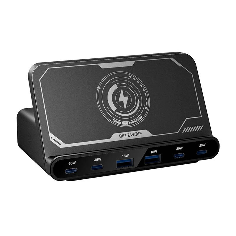  BLITZWOLF BW-S27 160W 4xUSB-C 2xUSB-A Qi 15W Wall Charger (Black)