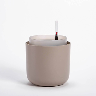 PLASTIA TOLITA Donica samonawadniająca okrągła 19 cm jasnoszary - 2