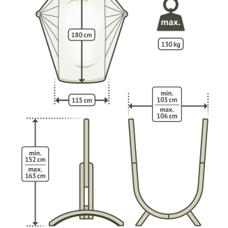 Fotel hamakowy La Siesta Udine Organic Zebra ze stojakiem - 8