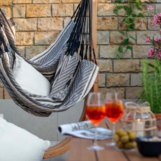 Fotel hamakowy La Siesta Udine Organic Zebra ze stojakiem - 13