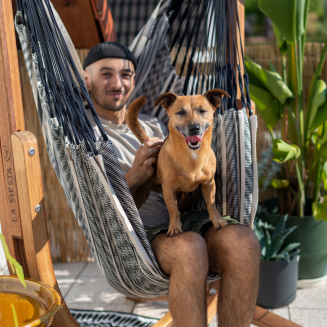  La Siesta Udine Organic Zebra hammock chair with stand - 12