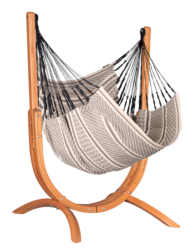 Fotel hamakowy ze stojakiem La Siesta Udine Organic Zebra Comfort