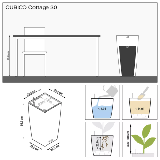 Donica Lechuza Cubico Cottage 30 | 40 jasno-szary - 3