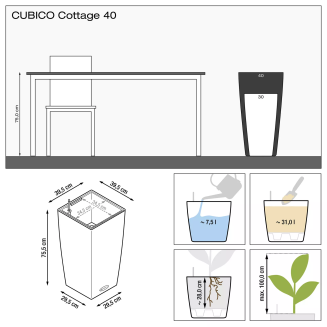 Donica Lechuza Cubico Cottage 30 | 40 jasno-szary - 4