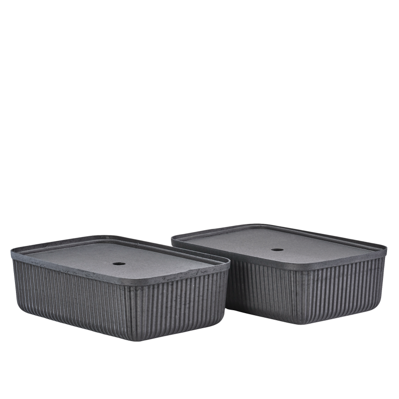  Set of 2 Zone Denmark Pulp Black boxes 48x32x15 cm