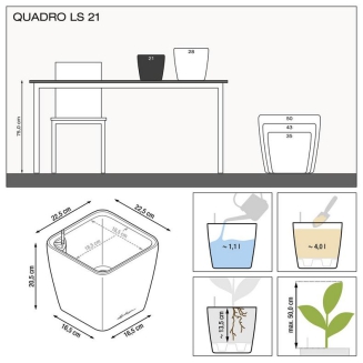  Lechuza Quadro Premium LS 21 flowerpot | 28 | 35 | 43 | 50 anthracite metallic - 5