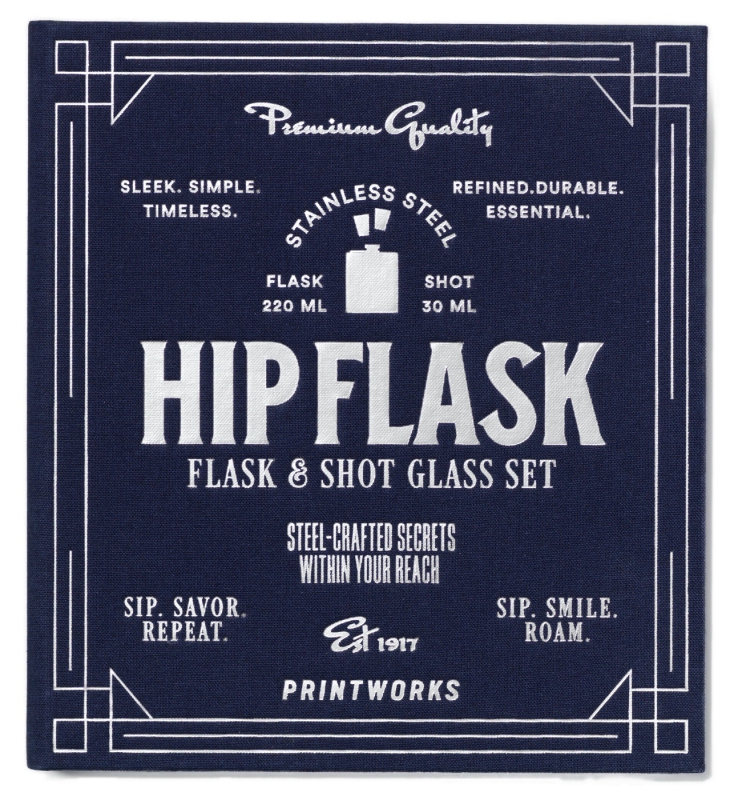 Piersiówka w opakowaniu prezentowym | PRINTWORKS